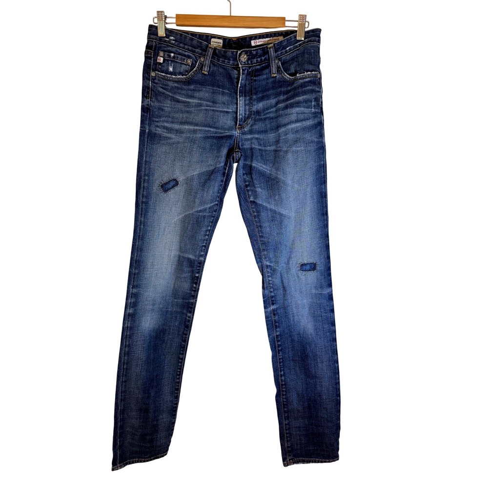AG Adriano‎ Goldschmied Premiere Skinny Straight Jeans Distressed Size 29R